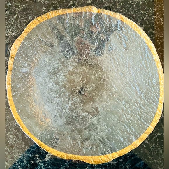 IVV Glacier Glass 10K Gold Rim Platter 14”diameter x 3.25”h NEW (other) … - Picture 1 of 6